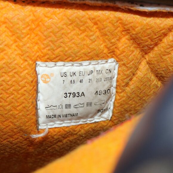 Timberland Mens Waterproof Boot Size 7 Premium 6Inch Blue Leather Insulated - Picture 10 of 12